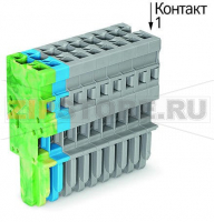 1-проводниковая розетка; 4 mm; 11-пол.; 4,00 mm; желто-зеленые,синие,серые Wago 769-111/000-039