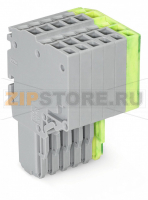 2-проводная розетка; 1,5; 6-пол.; 1,50 mm; серые, желто-зеленые Wago 2020-206/000-036