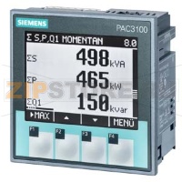 SENTRON PAC3100, LCD, 96X96MM POWER MONITORING DEVICE PANEL MOUNT TYPE ДЛЯ MEASUREMENT OF ELECTR. VALUES UC: 110-250VDC / 100-240VAC UE: MAX.480/277V, 45-65HZ IE: X/5A AC TERMINAL CONNECTION Siemens 7KM3133-0BA00-3AA0