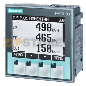 SENTRON PAC3100, LCD, 96X96MM POWER MONITORING DEVICE PANEL MOUNT TYPE ДЛЯ MEASUREMENT OF ELECTR. VALUES UC: 110-250VDC / 100-240VAC UE: MAX.480/277V, 45-65HZ IE: X/5A AC TERMINAL CONNECTION Siemens 7KM3133-0BA00-3AA0 