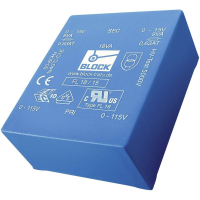 Трансформатор PCB, 2x115 В, 2x24 В/AC, 10 Вт, 208 мА Block FL 10/24