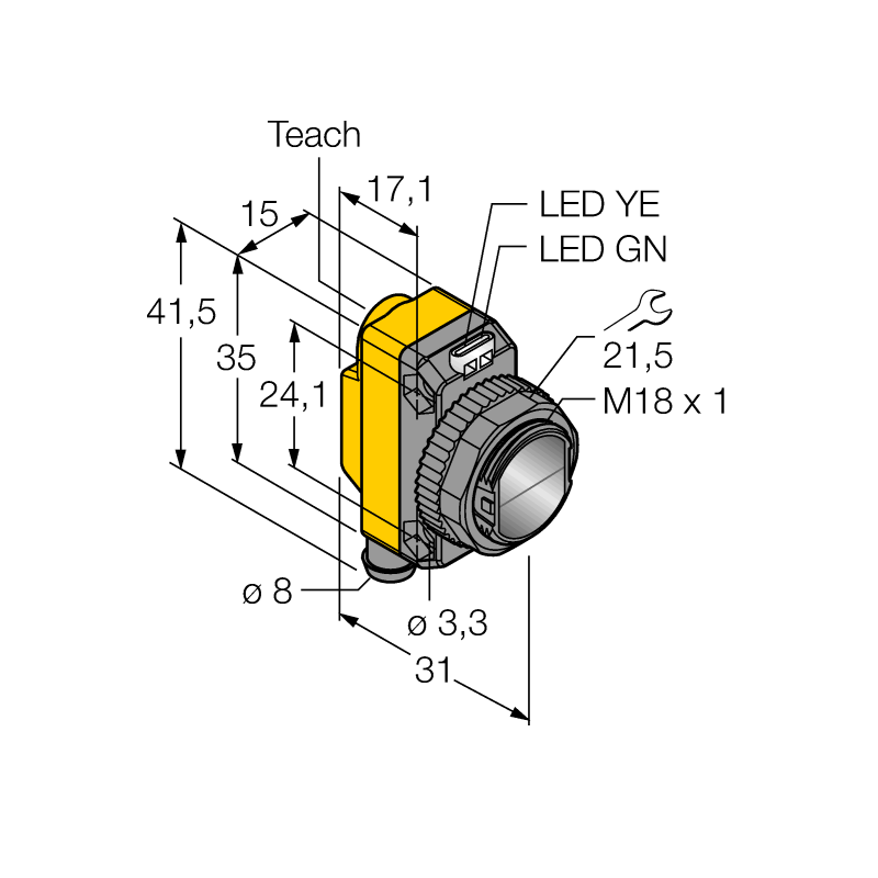 Датчик фотоэлектрический Turck QS18VP6XLPQ7 