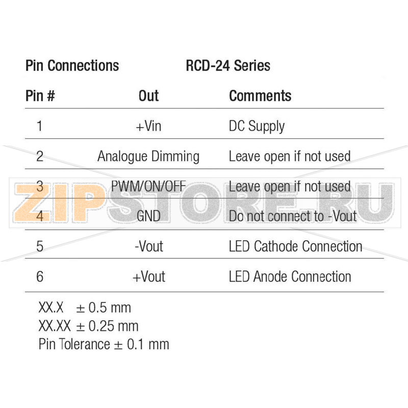 Адаптор питания 36 В/DC, 500 мА Recom RCD-24-0.50 