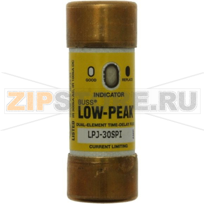 Предохранитель, 30 A, AC 600 В, DC 300 В, 300 кА, 21x57 мм, J, UL, с задержкой Eaton LOW PEAK CLA 
