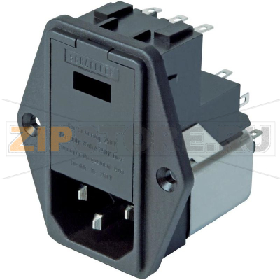 Фильтр сетевой 4 А, 250 В/AC, 59.5x50x58 мм, 40 шт Schaffner FN 376-4-21 