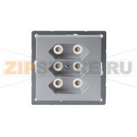 Розетка без заземления, алюминий ABB 2TKA00000451