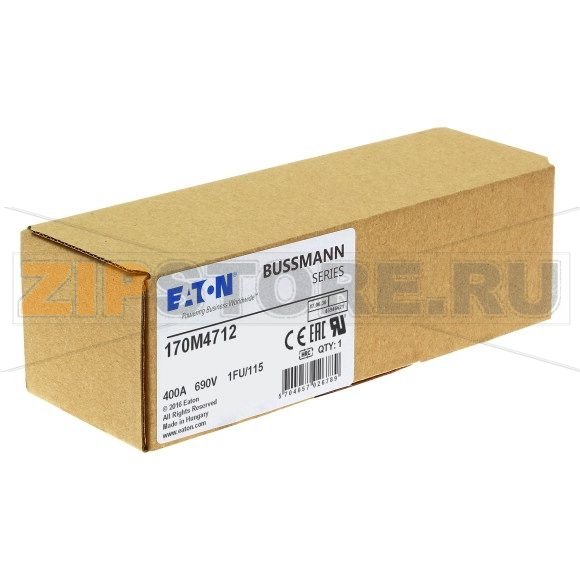Предохранитель, 400 A, AC 690 В, size 1, 53x69x136 мм, aR, IEC UL Eaton FUSE 400A 690V 1FU/115 