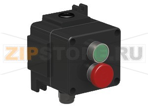 Модуль управления Ex de Double Green &amp; Red Mushroom Pushbutton LCP184 Pepperl+Fuchs Electrical specificationsOperating voltage420 V max.Operating current20 ATerminal capacity2.5 mm2Functiondouble pushbutton : 1 x pushbutton , green 1 x mushroom button , latchingContact configuration1 N/O & 1 N/C ( each button )Operator actionmomentary latching , pull to releaseLabelingStart - StopMechanical specificationsHeight110 mmWidth110 mmDepth122 mmCover fixingM6 stainless steel socket cap head screwsDegree of protectionIP66Cable entrymetric threadedNumber of cable entries1  x M20 in face A fitted with nylon Ex e sealing plug1  x M20 in face B fitted with nylon Ex e cable gland N.B. nylon plugs and glands limit lower ambient temperature to -20°C. -40°C when used with a plug and gland rated to -40°CMaterialEnclosurecarbon loaded, anti static glass fiber reinforced polyester (GRP)Finishinherent color blackSealone piece solid silicone rubberMassapprox. 0.7 kgMounting7 mm slots moulded into baseGroundinginternal brass grounding terminal on baseAmbient conditionsAmbient temperature-40 ... 55 °C (-40 ... 131 °F)Data for application in connection with hazardous areasEC-Type Examination CertificateSIRA 03 ATEX 3293Group, category, type of protection, temperature class II 2 GD Ex ed IIC T6 Gb, Ex tb IIIC T85°C Db International approvalsIECEx approvalIECEx SIR 10.0078GOST-R approvalGOST-R B01008ConformityDegree of protectionEN 60529General informationSupplementary informationEC-Type Examination Certificate, Statement of Conformity, Declaration of Conformity, Attestation of Conformity and instructions have to be observed where applicable. For information see www.pepperl-fuchs.com.