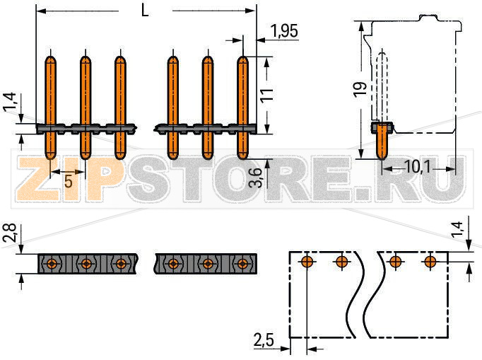 Solder pin strip; 1.4 mm O solder pin; straight; Pin spacing 5 mm; 6-pole; black Wago 2092-1706 Lotstiftleisten mit geraden und abgewinkelten Lotstiften fur rechtwinklige und parallele Steckrichtung zur LeiterplattePolverlustfreies Aneinanderreihen von mehreren Federleisten in einer Lotstiftleiste zur Trennung von Funktionen moglich...
