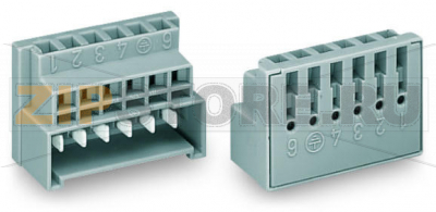 Вилка; 6-пол.; серые Wago 730-116 Штекеры с зажимом CAGE CLAMP® для универсального соединения всех типов проводников...