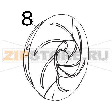 Girante elettropompa Elettrobar Fast 80D Girante elettropompa Elettrobar Fast 80DЗапчасть на деталировке под номером: 8