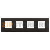 Рамка четырехместная, чёрное стекло ABB 2CLA227400N3101