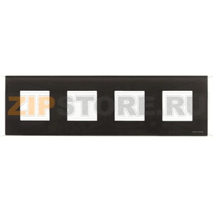 Рамка четырехместная, чёрное стекло ABB 2CLA227400N3101 