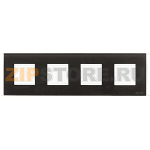 Рамка четырехместная, чёрное стекло ABB 2CLA227400N3101 