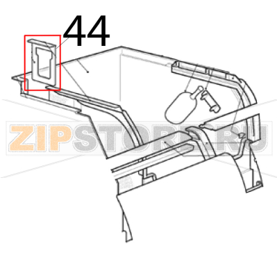 Spout metal frame Scotsman AF 124 Spout metal frame Scotsman AF 124Запчасть на деталировке под номером: 44