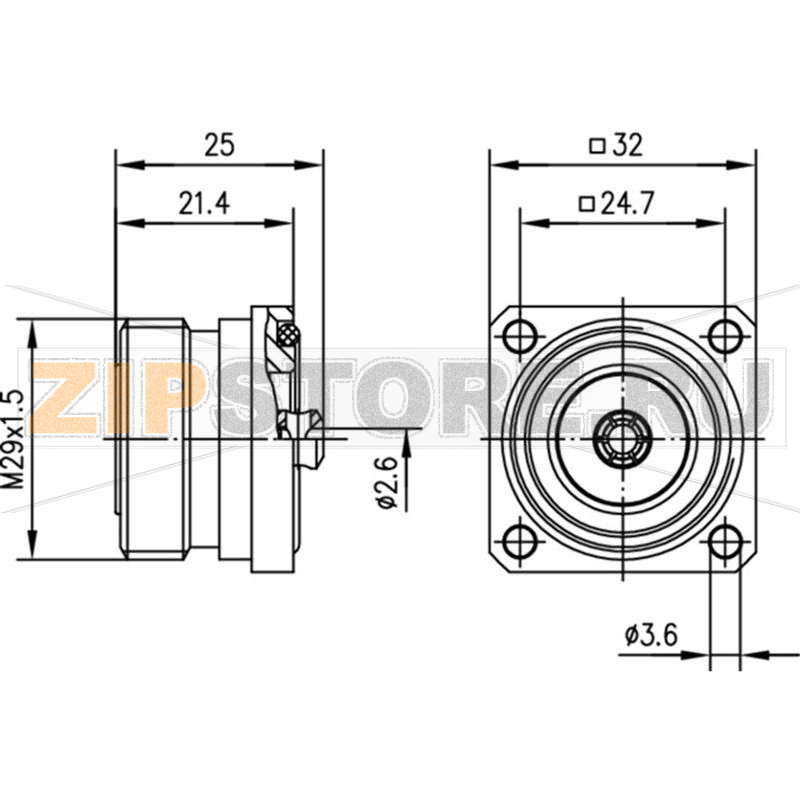 Разъем DIN 7-16, 50 Ом, 1 шт Telegärtner J01121C0721 