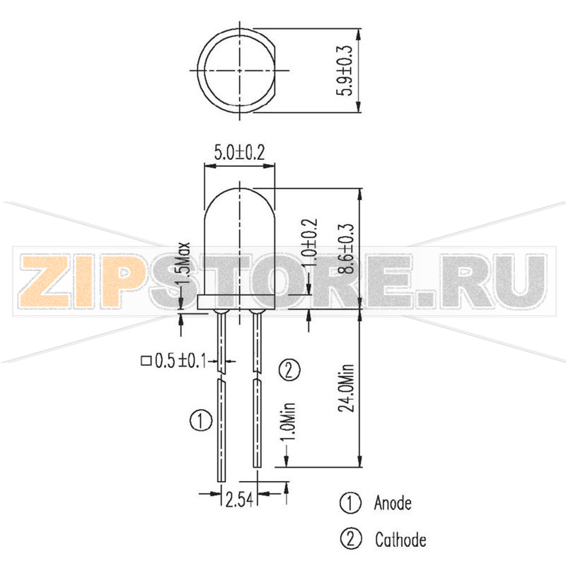 Фотодиод 5 мм, 1200 нм Everlight Opto PD333-3C/HO/L2 