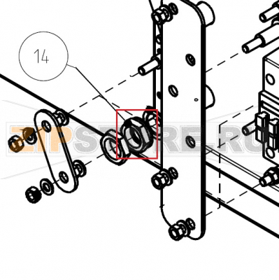 Dado M14 h=5mm Zn Imesa ES 10                                    Dado M14 h=5mm Zn Imesa ES 10Запчасть на сборочном чертеже под номером: 14Название запчасти на итальянском языке: Dado M14 h=5mm Zn Imesa ES 10
