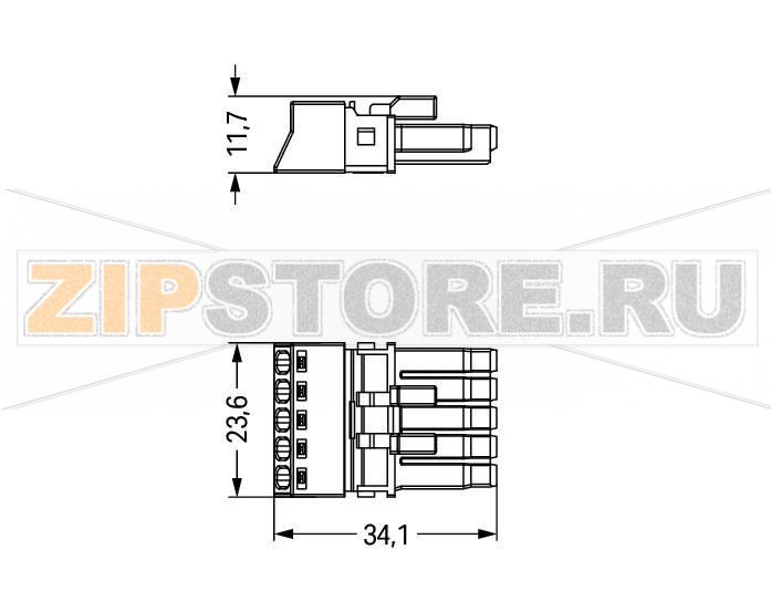 Разъем; 5-пол.; Код. I; 1,50 mm; синие Wago 890-1105 Protected against mismating and maintenance-freePush-in CAGE CLAMP® spring pressure connection technology allows solid conductors to be simply pushed into a unit.Low profile with 4.4 mm pole spacingWhen assembled, the installation connectors comply with IP40 and are suitable for easily accessible areas....