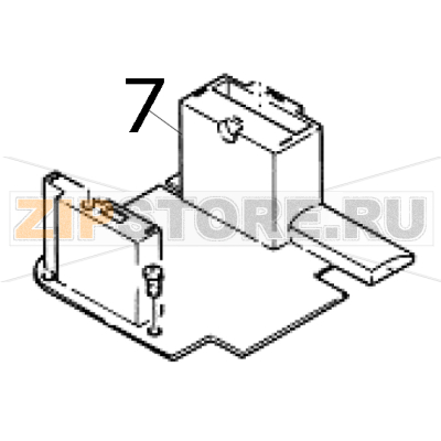 Memory module cover and label roller mount TSC TTP-243E Pro Memory module cover and label roller mount TSC TTP-243E ProЗапчасть на деталировке под номером: 7