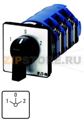 Переключатель, контакты: 9, 150 A, передняя панель: 1-0-2, 60°, с фиксацией Eaton T6-3-8212/E/HI12 