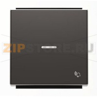 Клавиша для одноклавишных выключателей/переключателей/кнопок с символом "Звонок" и линзой подсветки, чёрный бархат ABB 2CLA850430A1501