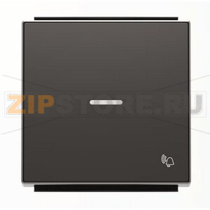 Клавиша для одноклавишных выключателей/переключателей/кнопок с символом &quot;Звонок&quot; и линзой подсветки, чёрный бархат ABB 2CLA850430A1501 