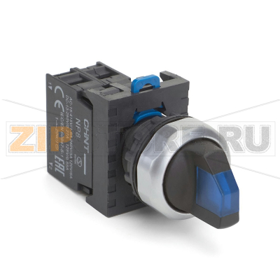 Переключатель 110-230 В, 2 положения, 1НЗ, IP65, синий Chint NP8-01XD/216 