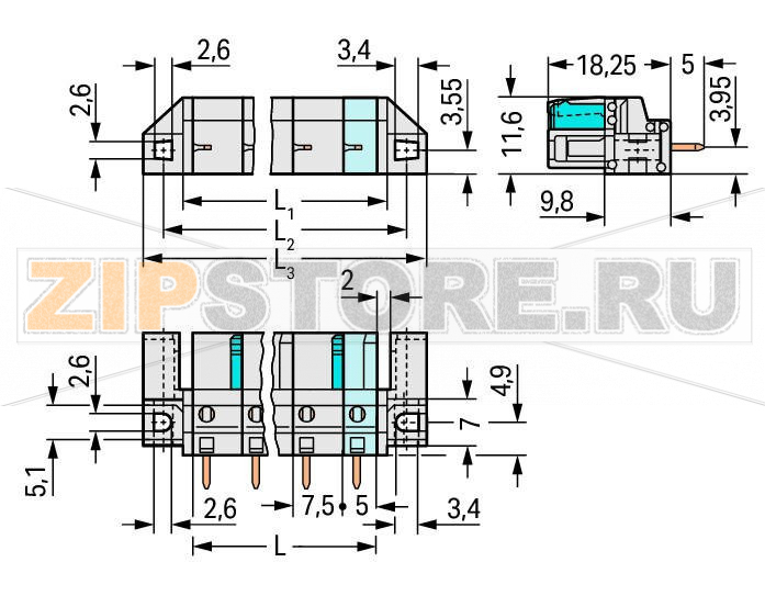 MCS MIDI Розетка под пайку THT; 0.6 x 1.0 mm solder pin; прямые; 100% защита от неправильного подсоединения; Проходной фланец; Шаг контактов 7,5 мм; 10-пол.; светло-серые Wago 722-740/047-000 Встроенные тестовые порты для тестовых штекеров O 2 ммДля соединений "провод-провод" и "плата-провод"Выходы под печатные платы с защитой от касанияЛегко идентифицируемые входы и выходы печатной платы100% защита от неправильного подсоединенияВозможны варианты кодировки...