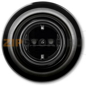 Розетка с заземлением 16 А, чёрный фарфор ABB 2CHK203459C4301 