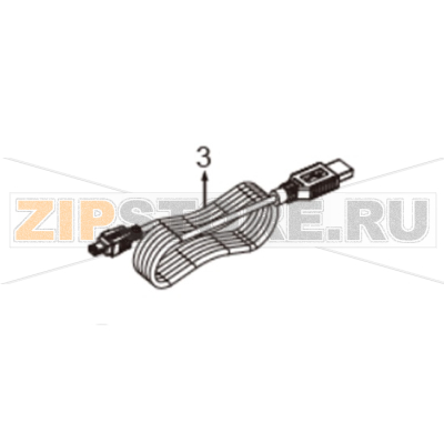 Кабель RS-232-mini USB TSC Alpha-3RW Кабель RS-232-mini USB для принтера TSC Alpha-3RWЗапчасть на сборочном чертеже под номером: 3
