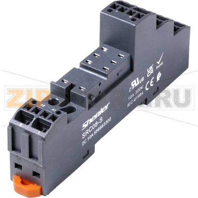 Цоколь с пружинными зажимами для 2 контактных реле R2G, 12A Shenler SRC08-S 
