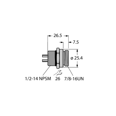 Разъем панельный Turck RSFV 49 