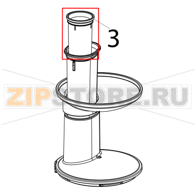 Pusher round KitchenAid 5KVJ0111ECA Pusher round KitchenAid 5KVJ0111ECAЗапчасть на деталировке под номером: 3
