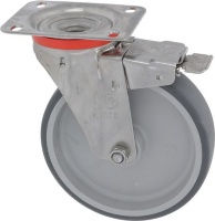 SWIVEL WHEEL WITH PLATE AND BRAKE