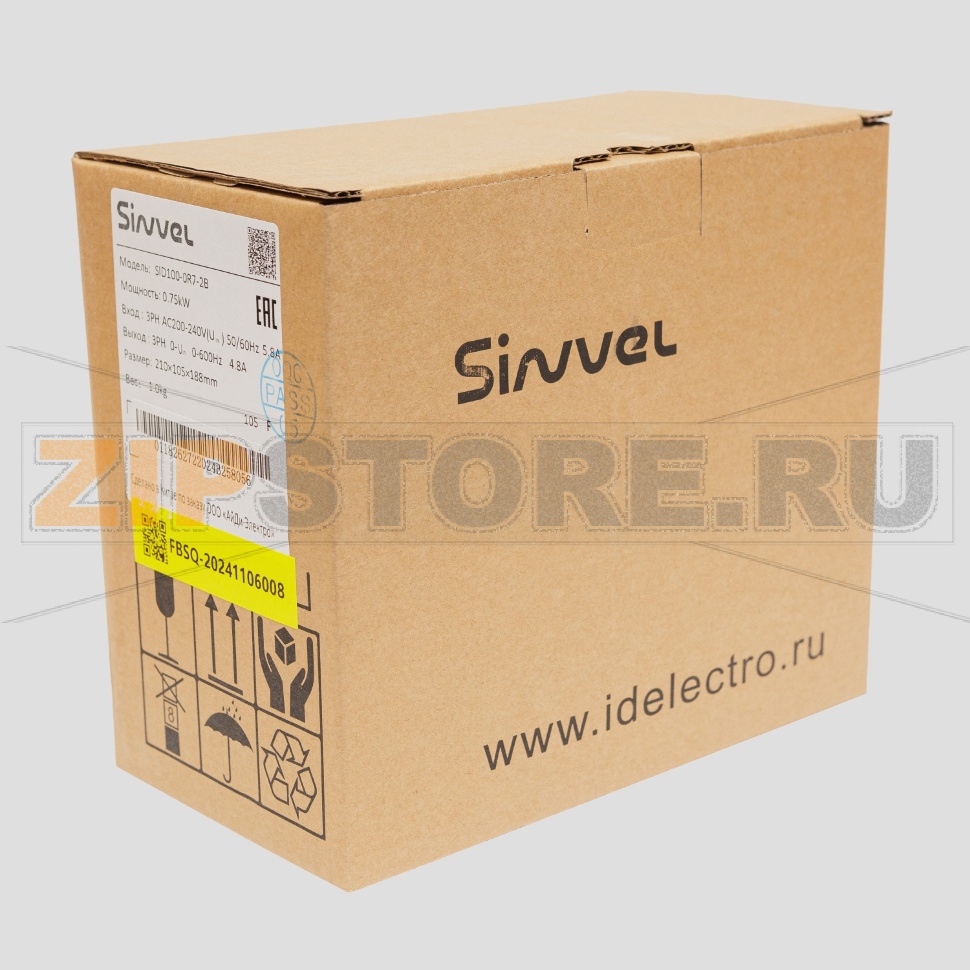Преобразователь частоты 0.75 кВт, 1/3 фазы, 220 В, тормозной модуль Sinvel SID100-0R7-2B 