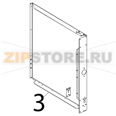 Fianco DX inox Unox XVC 204 Fianco DX inox Unox XVC 204Запчасть на деталировке под номером: 3