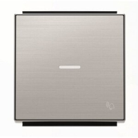 Клавиша для одноклавишных выключателей/переключателей/кнопок с символом "Звонок" и линзой подсветки, нержавеющая сталь ABB 2CLA850430A1401