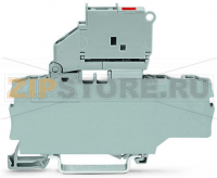 3-conductor fuse terminal block; with pivoting fuse holder; with end plate; for 5 x 20 mm miniature metric fuse; with blown fuse indication by LED; 30 - 65 V; for DIN-rail 35 x 15 and 35 x 7.5; 2.5 mm; Push-in CAGE CLAMP®; 2,50 mm; gray Wago 2002-1711/1