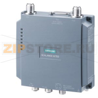 IWLAN access point, SCALANCE W778-1 M12, 1 radio, 2 N-CON antenna port, iFeatures support via key plug, IEEE 802.11a/b/g/h/n, 2.4/5 GHz, gross data rate 300 Mbit/s, 2x M12 max. 100 Mbit/s, PoE integrated 2-port switch, redundant 24 V DC, M12 A-coded IP65,