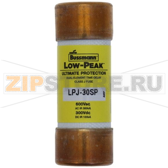 Предохранитель, 30 A, AC 600 В, 300 кА, 21x57 мм, J, UL, с задержкой Eaton LOW-PEAK CLASS J T/D L 