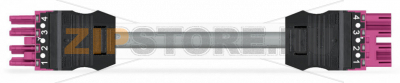 pre-assembled interconnecting cable; Eca; Socket/plug; 4-pole; Cod. B; Control cable 4 x 1.5 mm; 1 m; 1,50 mm; pink Wago 771-9994/006-107 Protected against mismating and maintenance-freeAdditional variable coding is possible.Components can be clearly printed on and color-coded to meet custom requirements....