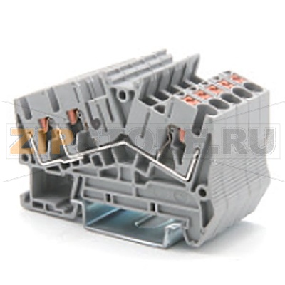 Клемма проходная Push-in, серая CHIKU RPV 2,5S-TWIN 