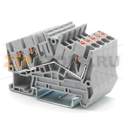 Клемма проходная Push-in, серая CHIKU RPV 2,5S-TWIN 