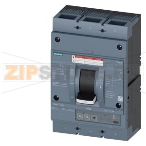 circuit breaker 3VA6 UL frame 1000 breaking capacity class  H 65kA @ 480 V 3-pole, line protection ETU320,  LI, In=1000A overload protection Ir=400A ...1000A short circuit protection Ii=1,5...12 x In Siemens 3VA6610-6HL32-0AA0 