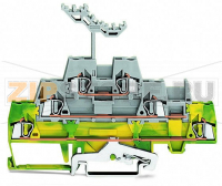 Triple-deck terminal block; Ground conductor/through/through terminal block; with marker carrier; for DIN-rail 35 x 15 and 35 x 7.5; 2.5 mm; CAGE CLAMP®; 2,50 mm; green-yellow/gray/gray Wago 280-557