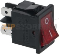 КРАСНЫЙ ДВУХПОЛЮСНЫЙ ПЕРЕКЛЮЧАТЕЛЬ, 16А, 250В