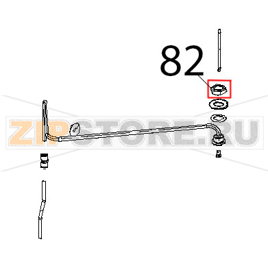 Dado 3/4&quot;, H=10, inox fissaggio porta girante Unox XB 403 Dado 3/4", H=10, inox fissaggio porta girante Unox XB 403Запчасть на деталировке под номером: 82