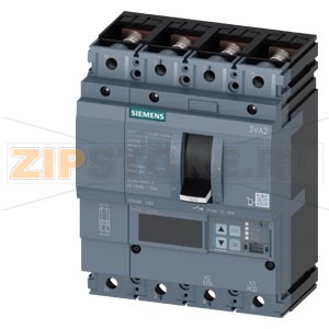 circuit breaker 3VA2 IEC frame 160 breaking capacity class  E Icu=200 kA @ 415 V 4-pole, line protection ETU850,  LSI, In=160A overload protection Ir=63A ... 160A short circuit protection Isd=0,6...10xIn, Ii=1,5...12xIn Siemens 3VA2116-0KP42-0AA0 