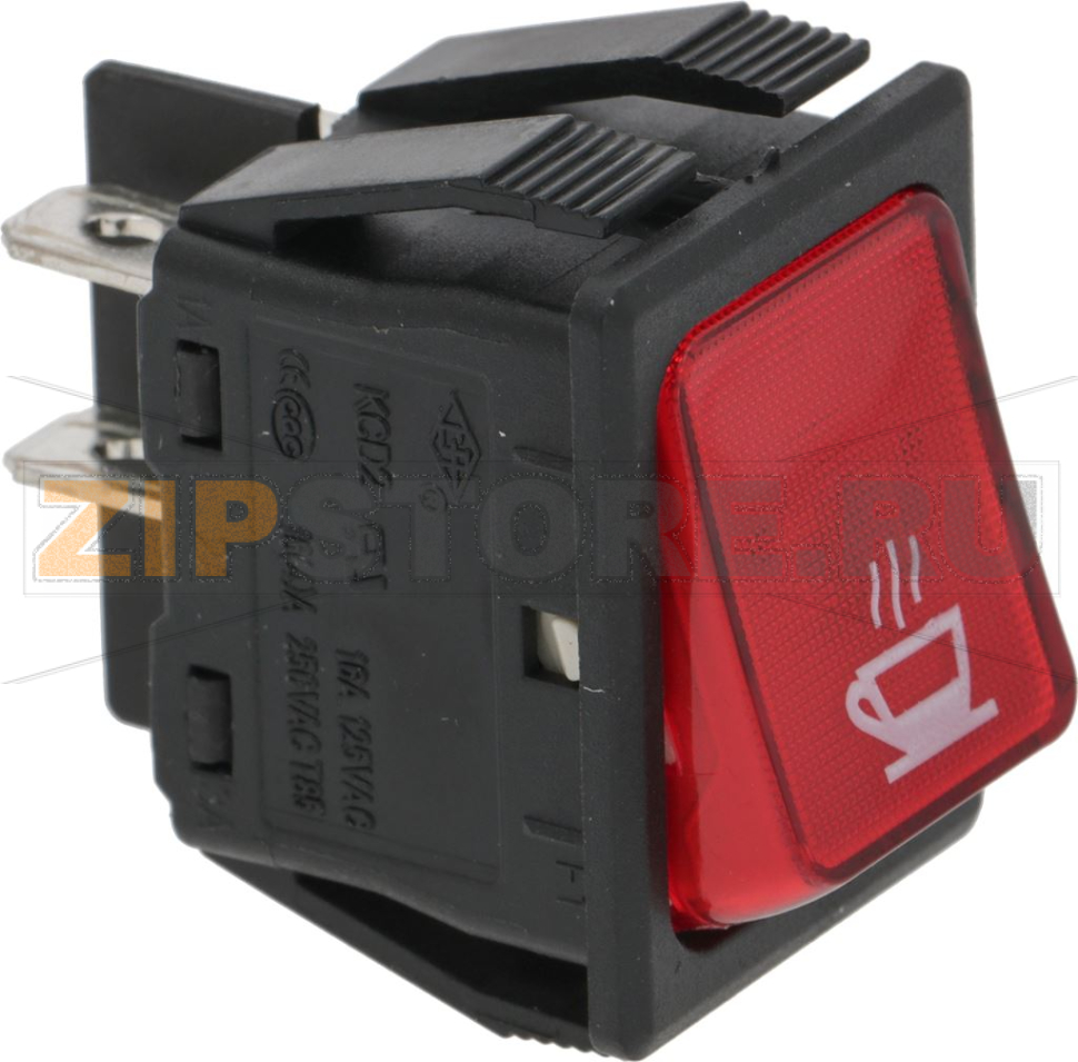 ПЕРЕКЛЮЧАТЕЛЬ ДВУХПОЛЮСНОЙ КРАСНЫЙ 16A 250V 